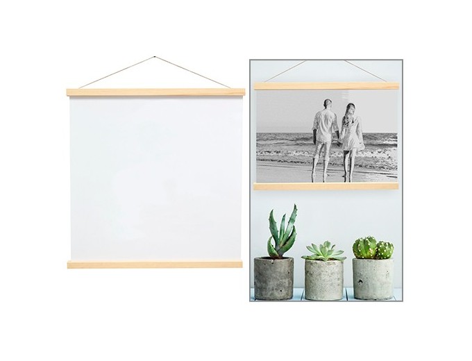 DEKNUDT PORTE AFFICHE EN BOIS NATUREL AIMANTE 61CM