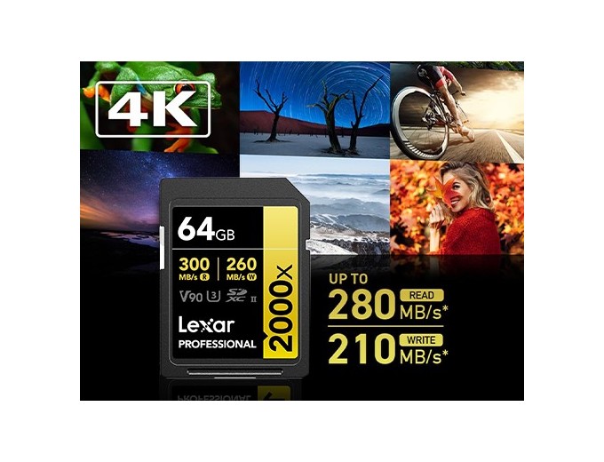 Lexar SDXC 64Go 2000x Professionnal Class 10 UHSII