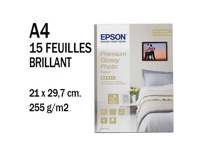 EPSON PAPIER PREMIUM GLACE 255G 15F  A4