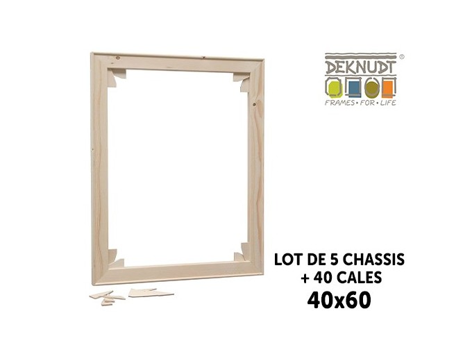 DEKNUDT LOT DE 5 CHASSIS ET 40 CALES 40X60