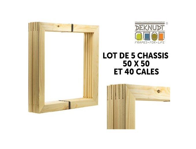 DEKNUDT LOT DE 5 CHASSIS ET 40 CALES 50X50