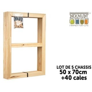 DEKNUDT LOT DE 5 CHASSIS ET 40 CALES 50X70