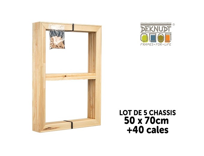 DEKNUDT LOT DE 5 CHASSIS ET 40 CALES 50X70
