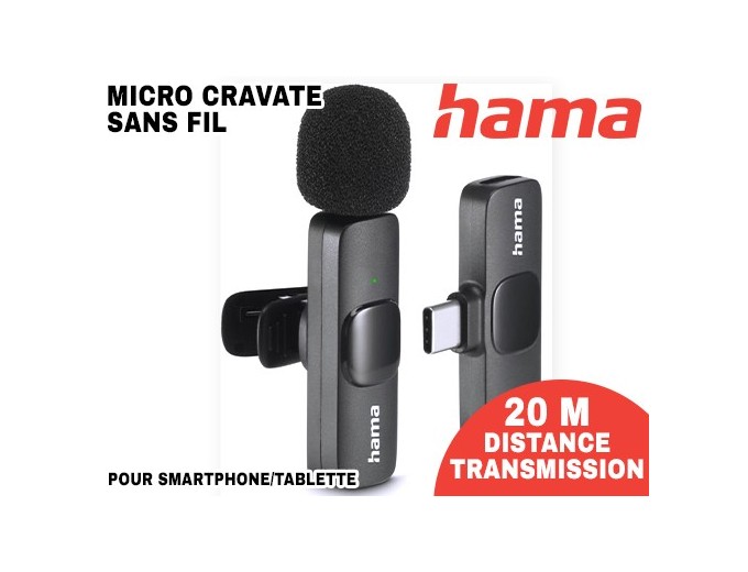 HAMA MICRO-CRAVATE SANS FIL POUR TEL PORTABLE