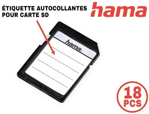 HAMA 18 ETIQUETTES AUTOCOLLANTES POUR CARTES SD