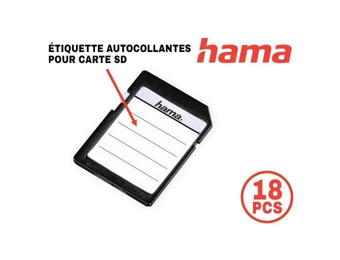 HAMA 18 ETIQUETTES AUTOCOLLANTES POUR CARTES SD