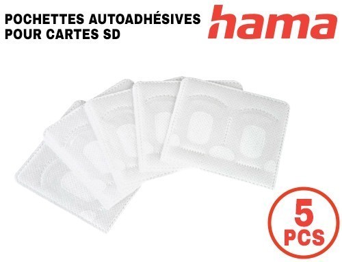 HAMA 5 POCHETTES AUTOADHESIVES POUR CARTES SD