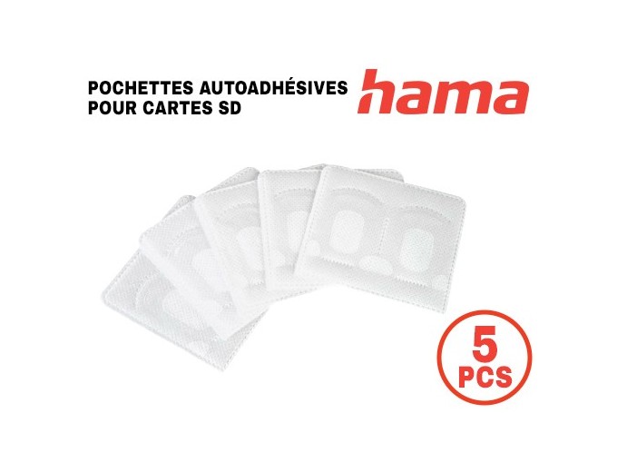HAMA 5 POCHETTES AUTOADHESIVES POUR CARTES SD