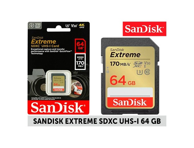 SanDisk SDXC Extreme 64Go (170MB s)