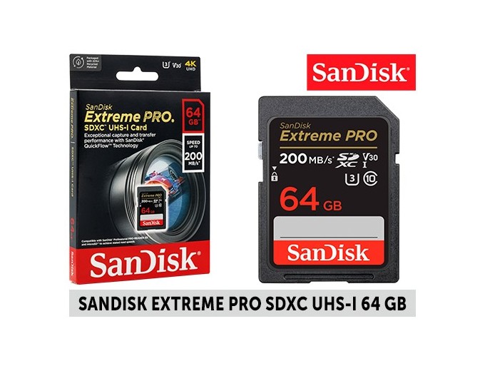 SanDisk SDXC Extreme Pro 64Go (200MB s)