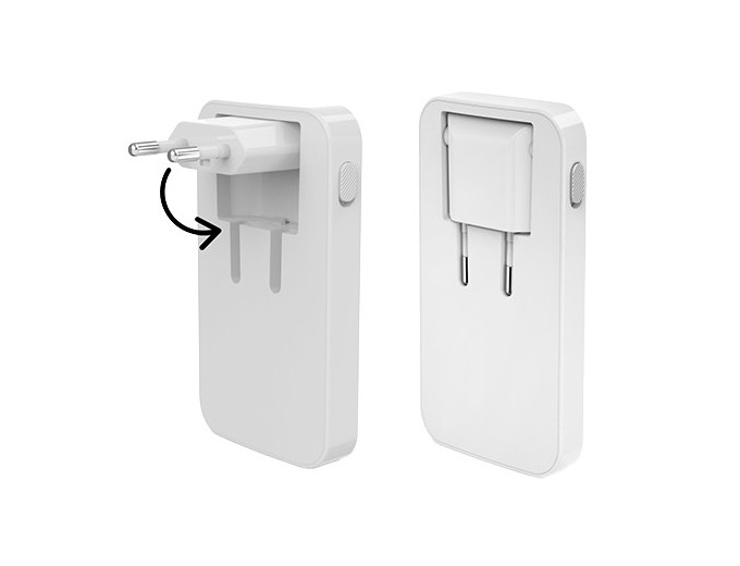 CHARGEUR RAPIDE PLAT 65W 2 USBC 1 USB-A BLANC