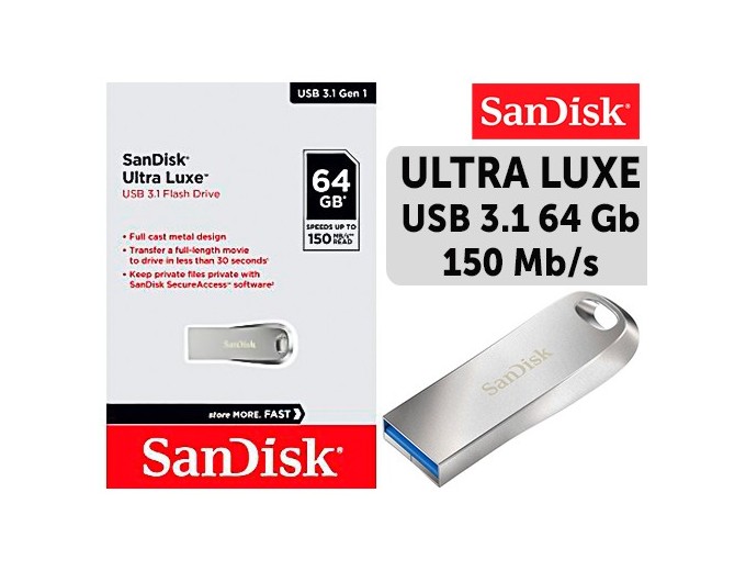 SanDisk Cle Memoire 64 Go ULTRA LUXE USB 30 150MB