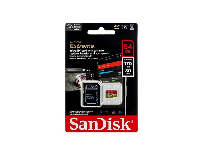 SANDISK Micro SD Extreme 64Go cl 10 avec adapt