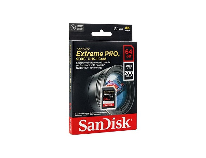 SanDisk SDXC Extreme Pro 64Go (200MB s)