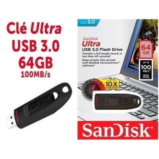 SanDisk Cle Memoire 64 Go  ULTRA USB 30   100MB