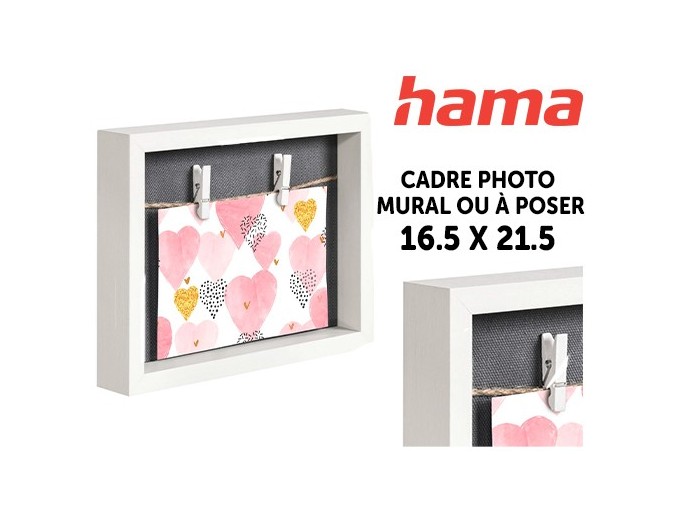 CADRE MURO BLANC AVEC CORDE ET PINCES 165 X 215