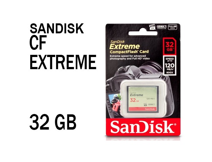SanDisk CompactFlash Extreme  32Go   (120Mo s)