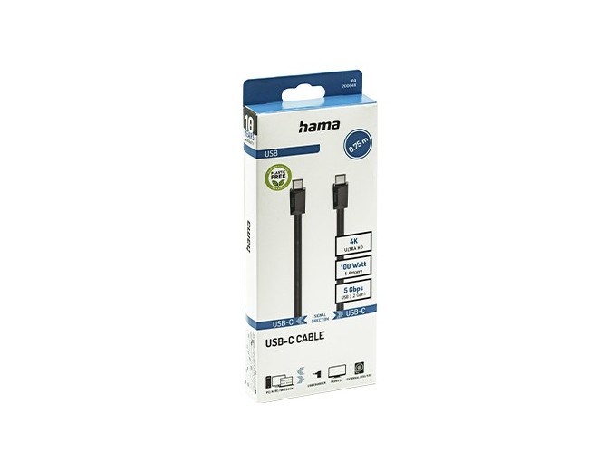CABLE FAST USBC USBC 100W 5 GBit s 075M BLANC