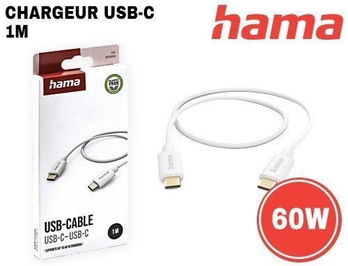 CABLE FAST USBC USBC 60W 480 MBit s 1M BLANC
