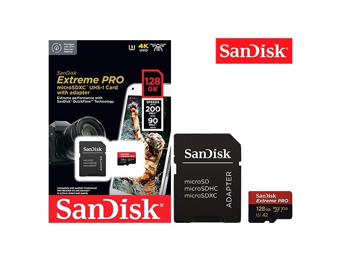 SANDISK Micro SD Extreme PRO 128Go  V30 avec adap