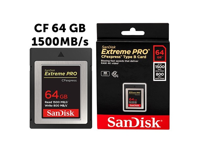 SanDisk CFexpress  64Go  Type B    1500 800 Mo s