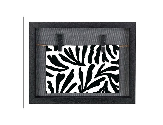 CADRE MURO NOIR AVEC CORDE ET PINCES 165 X 215