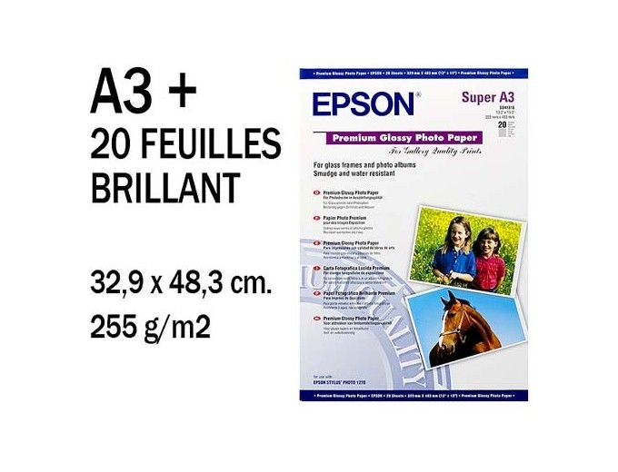 EPSON PAPIER PREMIUM GLACE A3  255g 20F