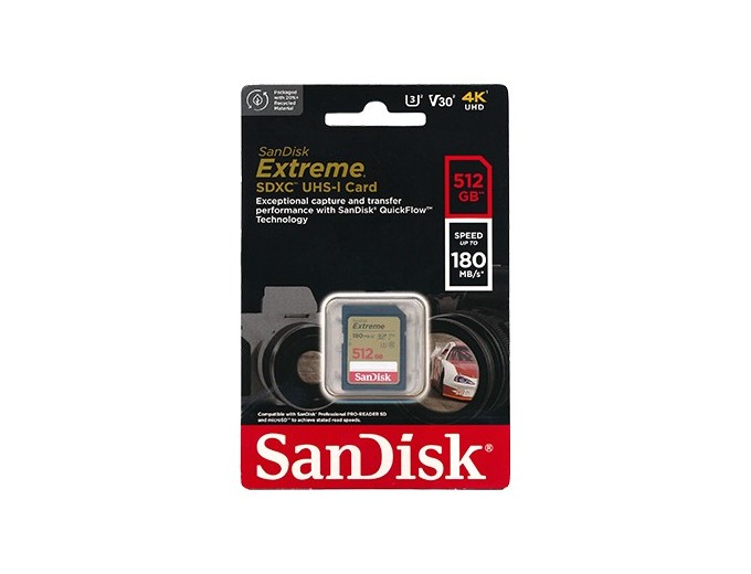 SanDisk SDXC Extreme 512Go (180 130 MB s) V30