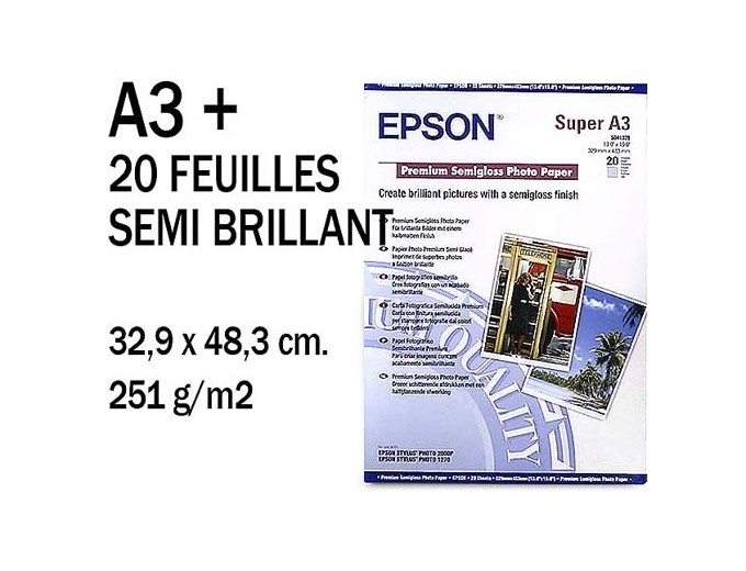 EPSON PAPIER PREMIUM A3  SEMI GLACE 20F 251g
