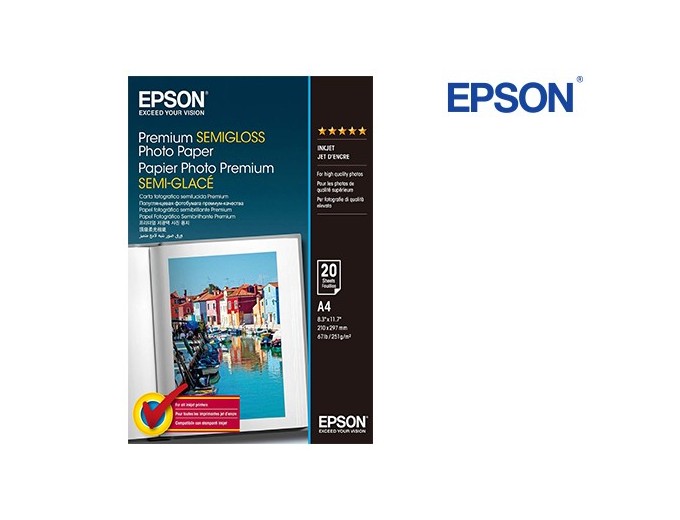 EPSON PAPIER PREMIUM SEMI GLACE A4 251GR 20F
