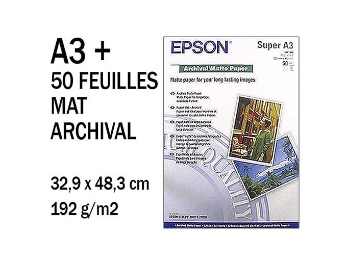 EPSON PAPIER MAT ARCHIVAL A3  192g 50F