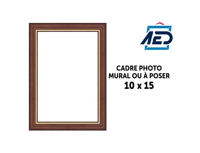 AED cadre bois noyer filet or