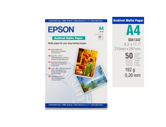 EPSON PAPIER MAT ARCHIVAL A4 192g 50F