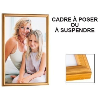 AED cadre bois jonc feuille d'or