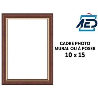 AED cadre bois noyer filet or