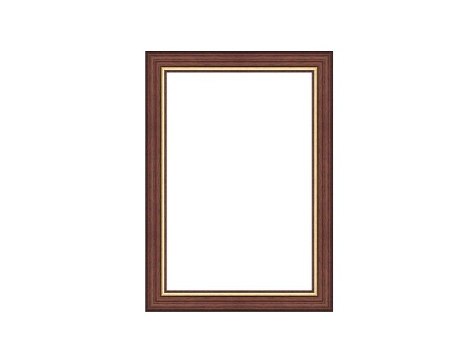 AED cadre bois noyer filet or