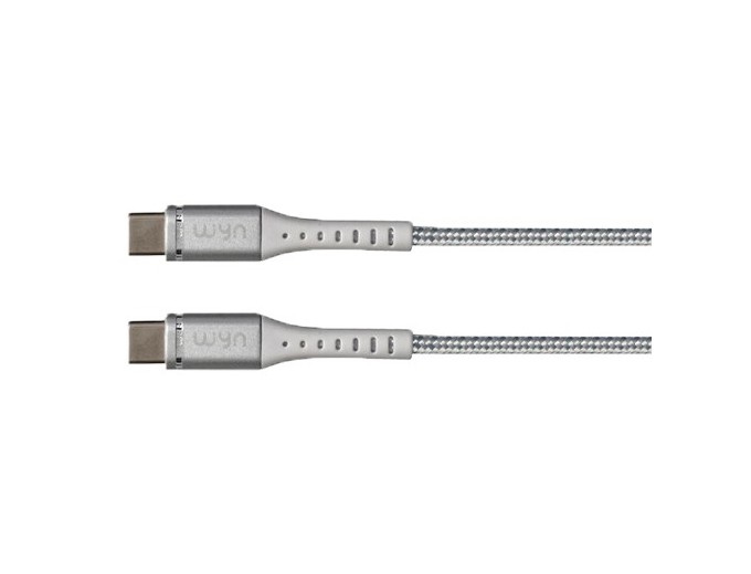 CABLE TYPE C VERS TYPE C METAL TRESSE SILVER (1)