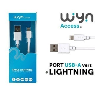 CABLE DATA IPHONE 5 6 7 BLANC 12M      24A   (1)