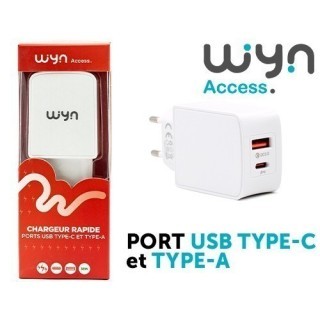 CHARGEUR SECTEUR FAST USB(18W) ET USB-C (20W) (1)
