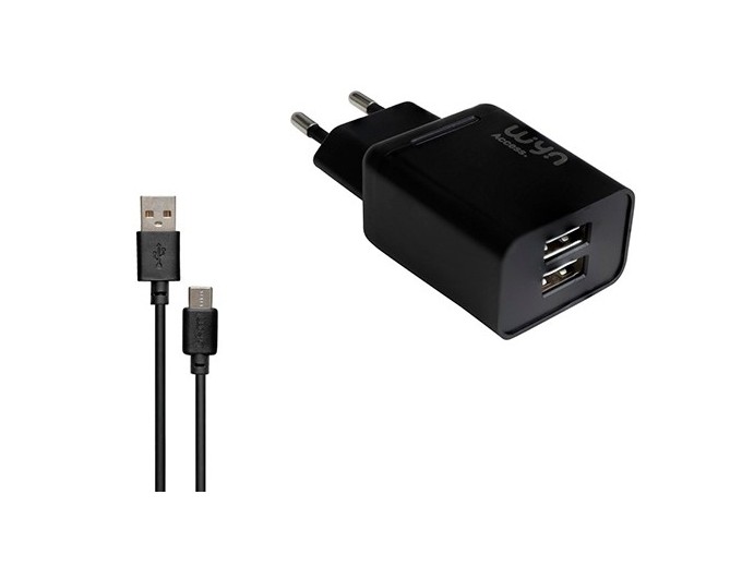 CHARGEUR SECTEUR WYN DOUBLE USB  24A  SANS CABLE