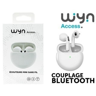 ECOUTEUR SANS FIL BLUETOOTH STEREO BLANC