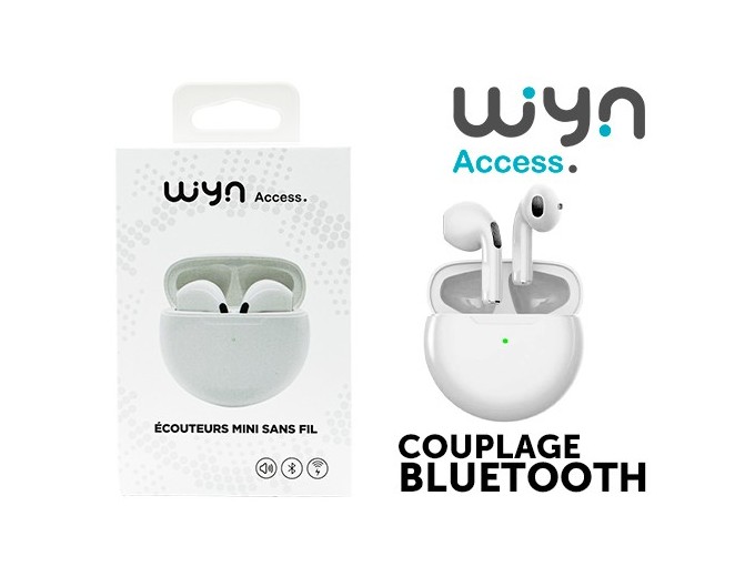 ECOUTEUR SANS FIL BLUETOOTH STEREO BLANC