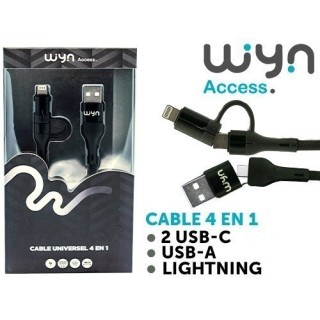 CABLE 4 EN 1  TRESSÉ  NOIR   (1)