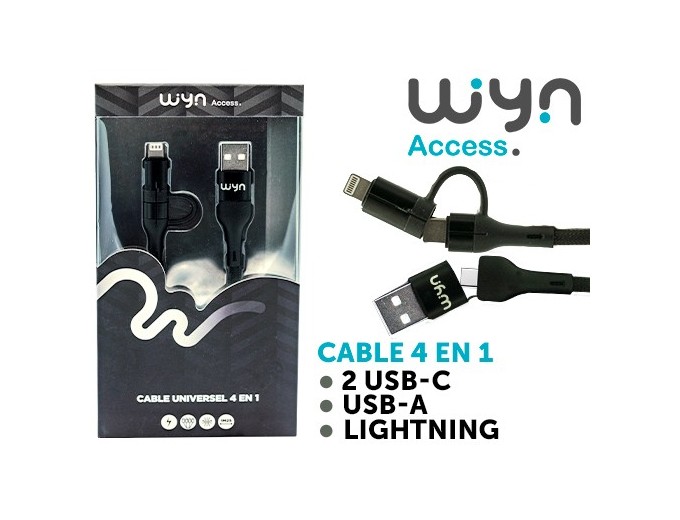 CABLE 4 EN 1  TRESSÉ  NOIR   (1)