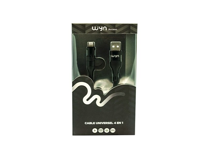 CABLE 4 EN 1  TRESSÉ  NOIR   (1)