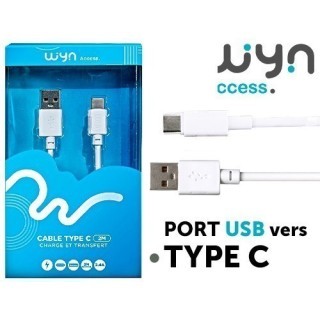 CABLE TYPE-C STANDARD BLANC 2M    24A (1)
