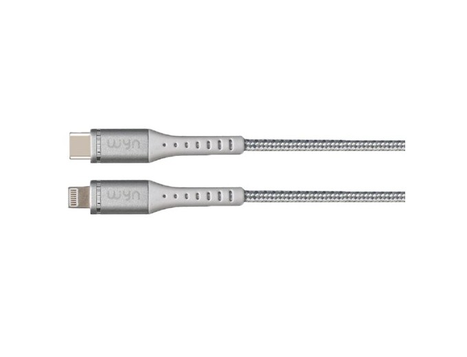 CABLE LIGHTNING VERS TYPE C METAL TRESSE SILVE (1)