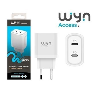 CHARGEUR PD FAST DOUBLE PORT USB TYPE C (40W)  (1)