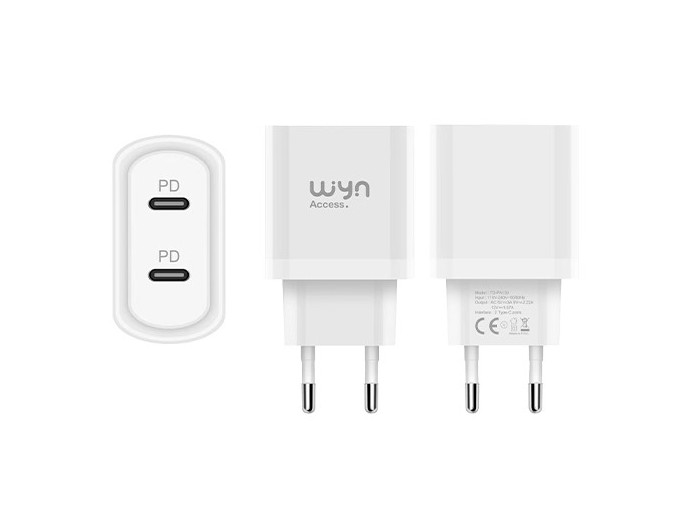 CHARGEUR PD FAST DOUBLE PORT USB TYPE C (40W)  (1)
