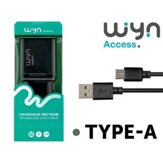 CHARGEUR SECTEUR WYN DOUBLE USB  24A  SANS CABLE